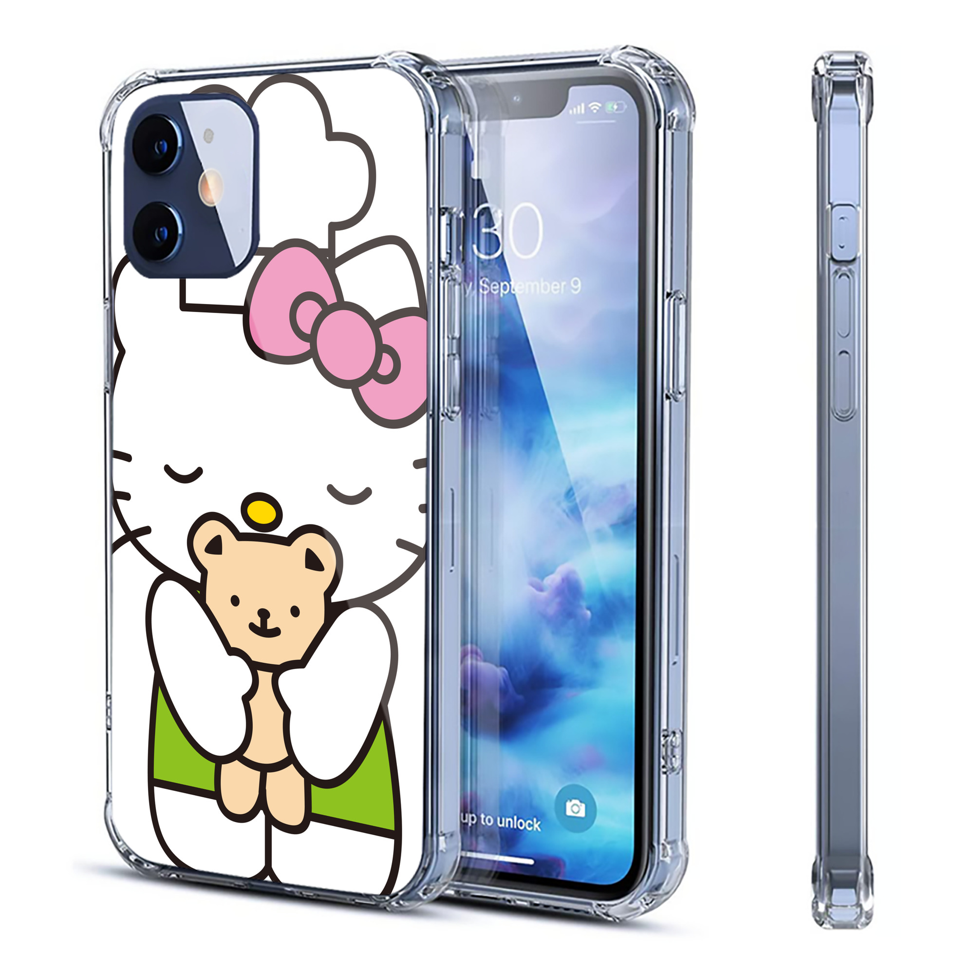 （画像用） Hello Kitty ハローキティ 【iPhone 12シリーズ対応】透明スマホケース（クリアソフトケース）